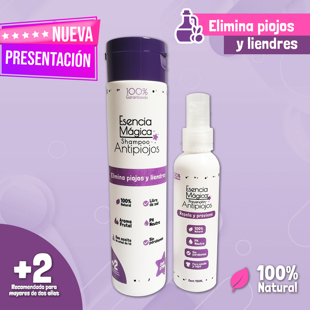 Kit antipiojos | Shampoo + Repelente + Peine GRATIS🎁
