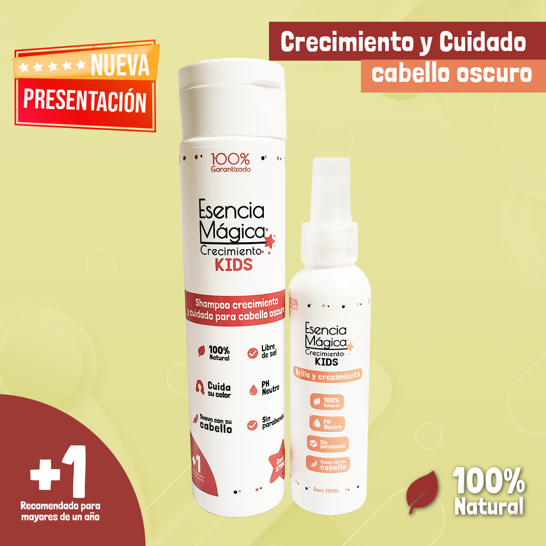 Crecimiento y cuidado color para cabellos oscuros | Esencia Mágica KIDS