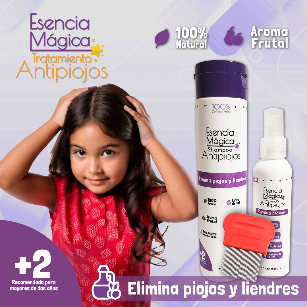 Kit antipiojos | Shampoo + Repelente + Peine GRATIS🎁