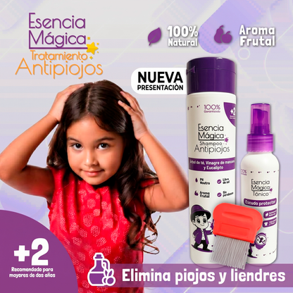 Kit antipiojos | Shampoo + Repelente + Peine GRATIS🎁